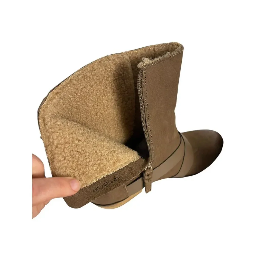 Softwalk Rayne Womens Brown Zipper Gold‎ Buckle Insulated Boots 10 M NWOB